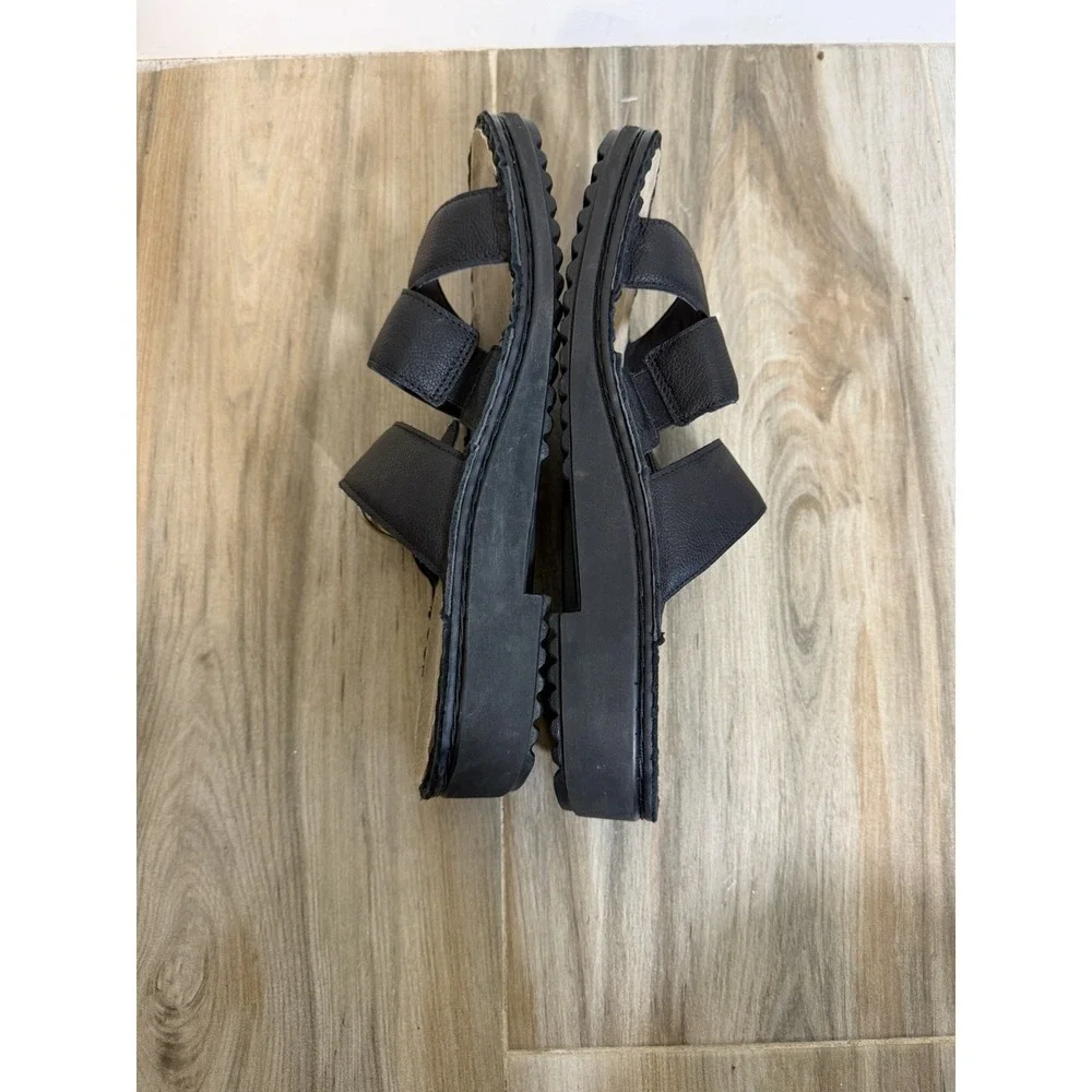 NAOT Leather Slide Sandals Frey Black Womens Size 10 Beach Travel Comfort
